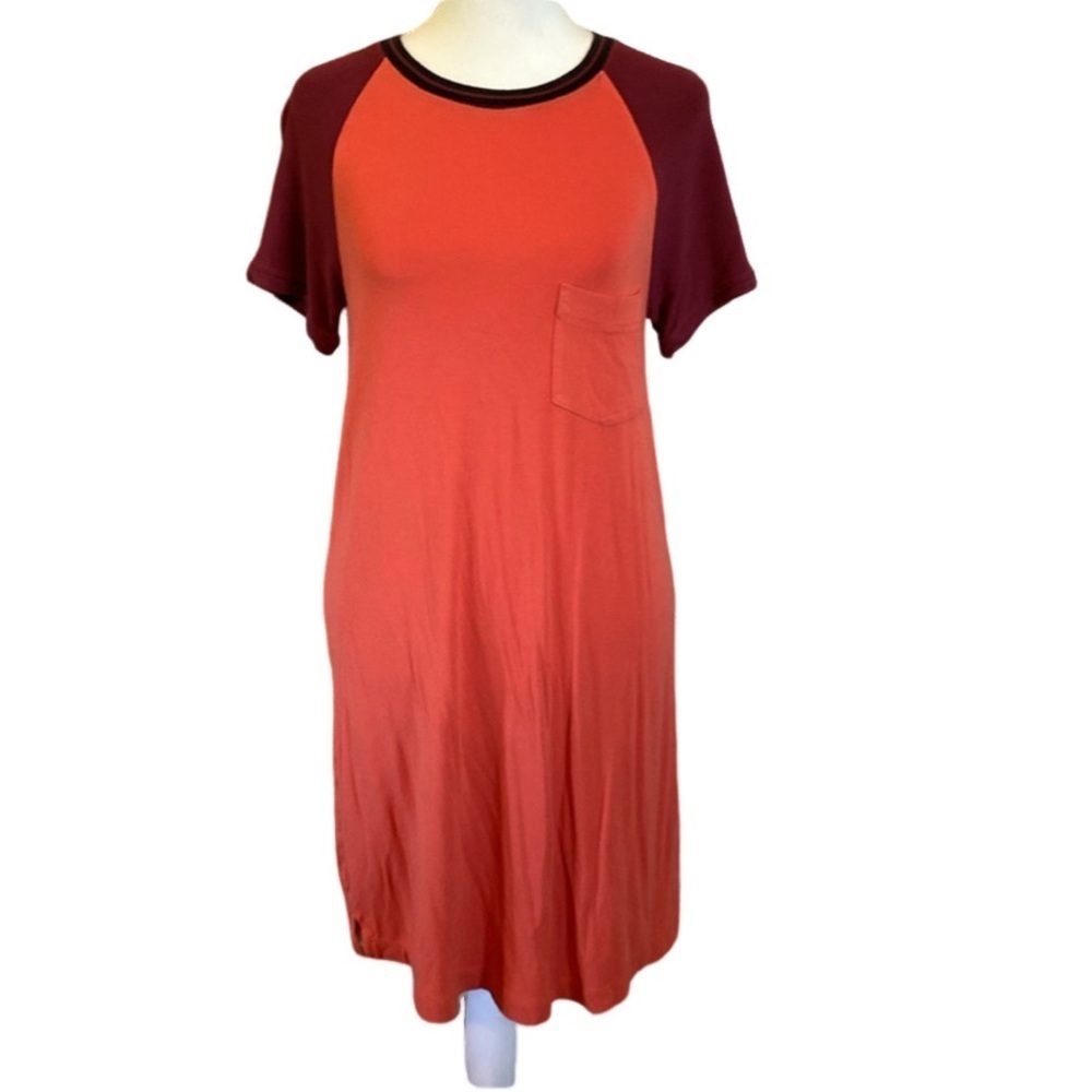 Abercrombie & Fitch Raglan Baseball T-Shirt dress. Size S. Orange, maroon, Navy.